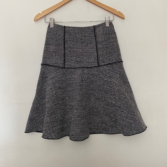 Proenza Schouler Black and White Wool Blend Tweed A-Line Mini Skirt - Picture 1 of 4